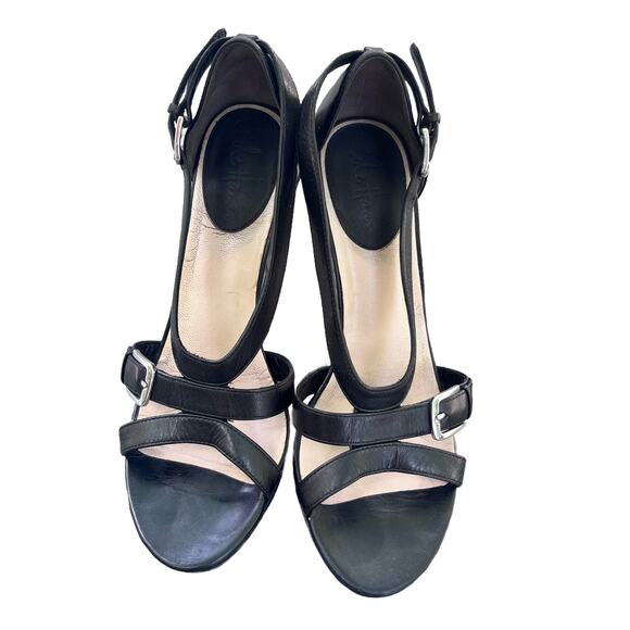 COLE HAAN Air‎ Soles D'Orsay Black Strappy Heels Stiletto 7.5 B (S437) - Picture 3 of 6
